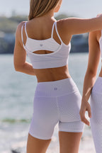 Astoria LUXE BALANCE Contrast Sports Crop - Blue Pinstripe