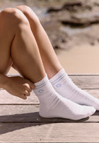 Astoria Logo Socks  - White/Harbor Blue