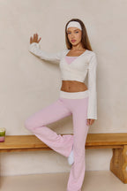 Astoria LIVE LUXE Wrap Sleeved Crop - Cream