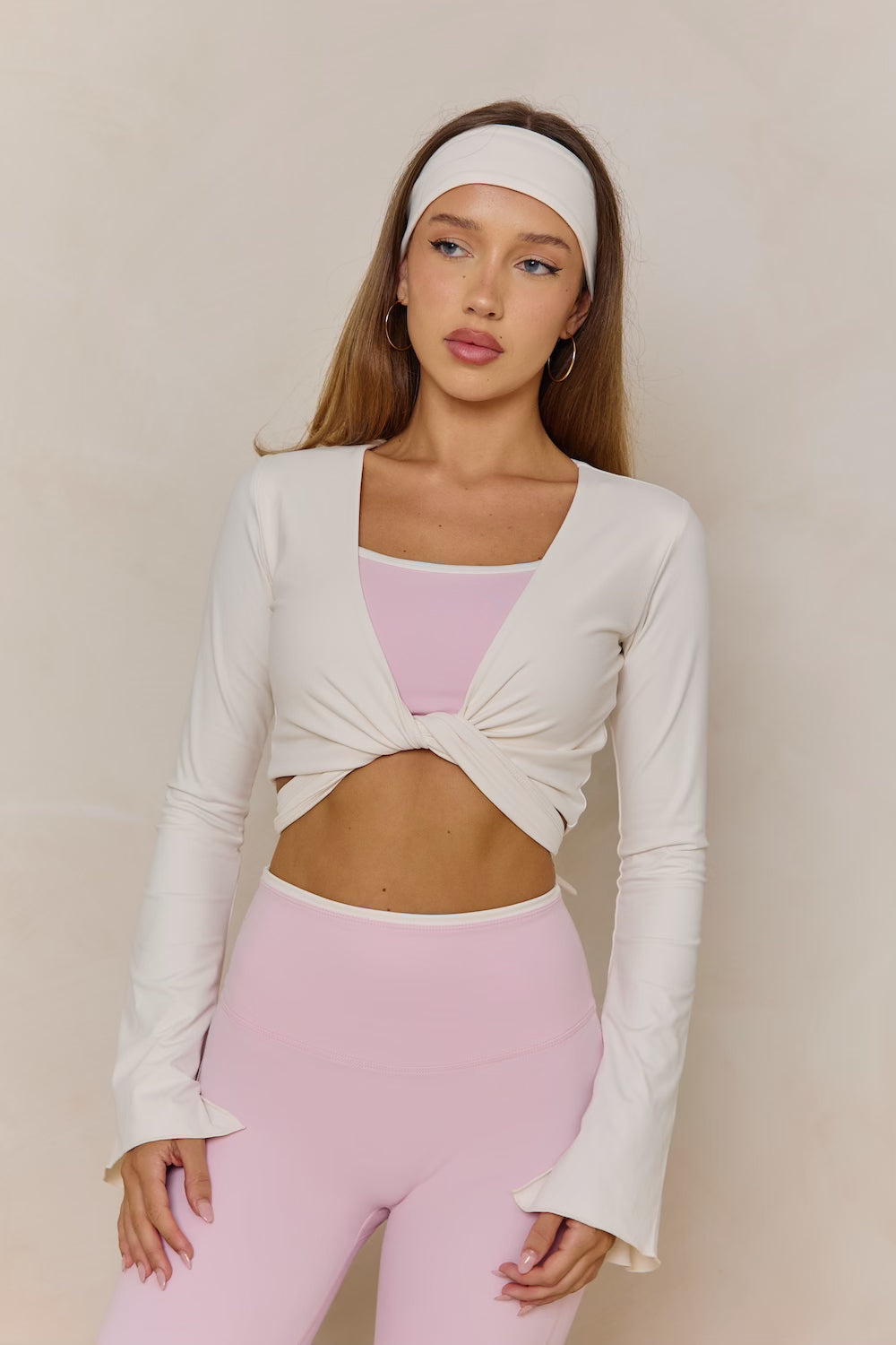 Astoria LUXE BALANCE Minimalist Sports Bra - Pink/Cream
