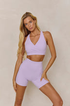 Astoria LUXE BALANCE Plunge Sports Bra - Lavender