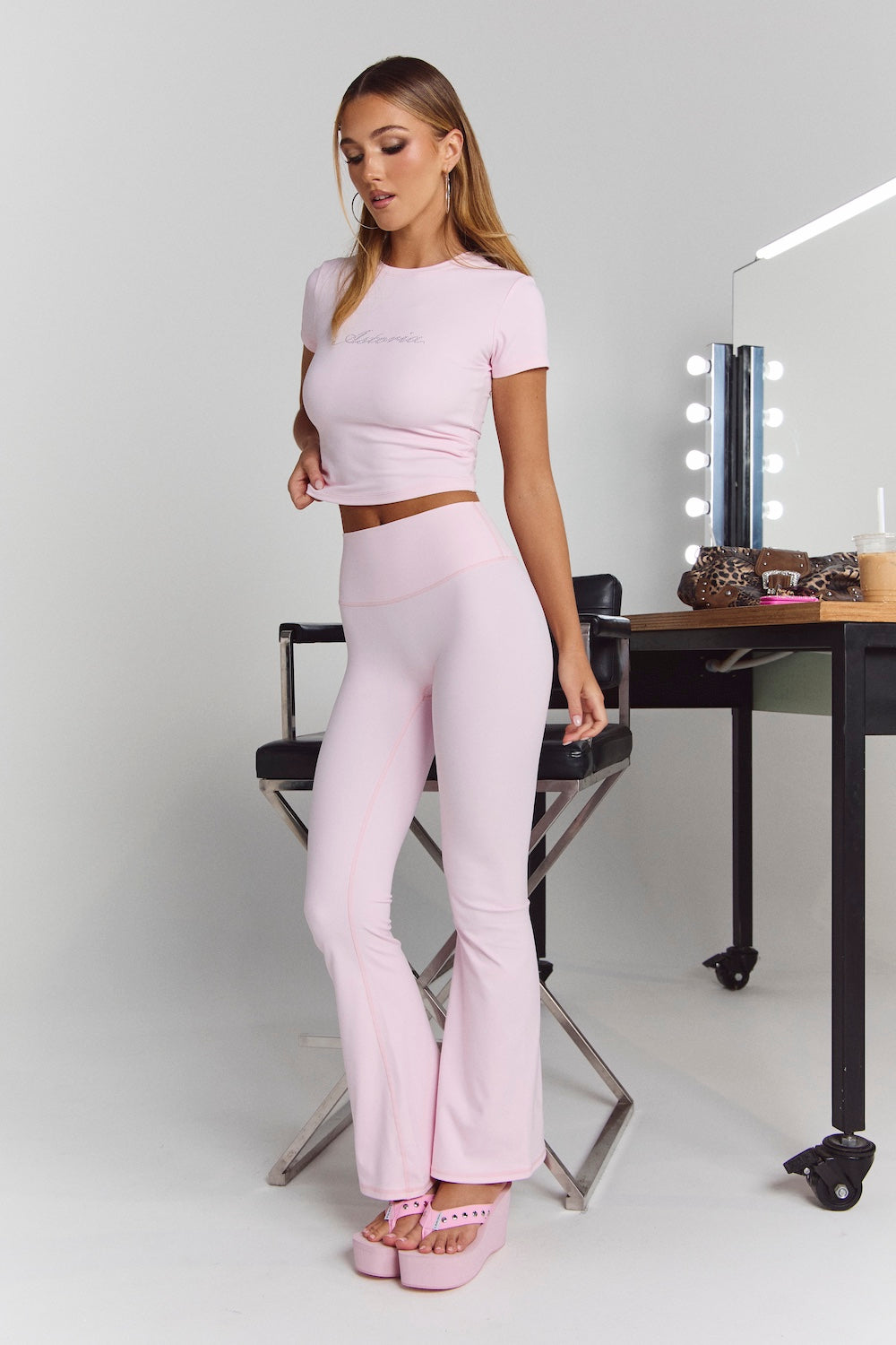 Astoria Airvíve Rhinestone Flare Legging - Angel Pink