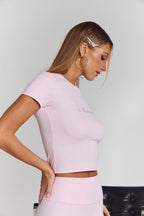 Astoria Airvíve Rhinestone Baby Tee - Angel Pink