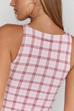 Astoria Airvíve Square Neck Tank - Princess Pink Plaid
