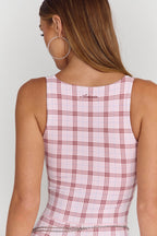 Astoria Airvíve Square Neck Micro Onesie - Princess Pink Plaid