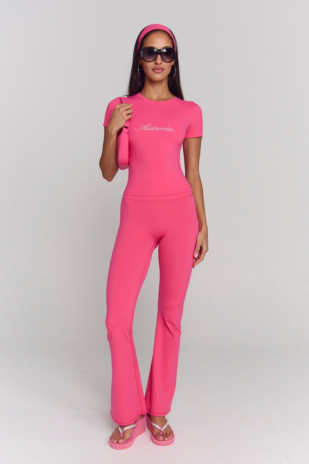 Astoria Airvíve Rhinestone Flare Legging - Popstar Pink