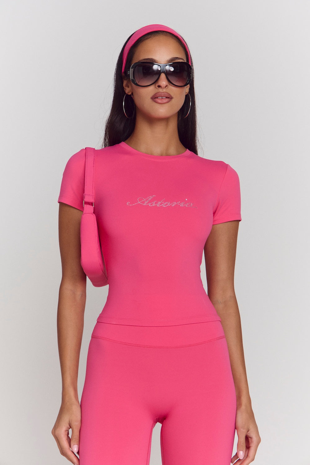 Astoria Airvíve Rhinestone Baby Tee - Popstar Pink