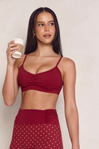 Astoria LUXE BALANCE Ruched Sports Bra - Merlot