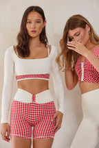 Astoria LUXE BALANCE Ruched Short - Red Gingham