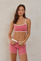 Astoria LUXE BALANCE Ruched Short - Red Gingham