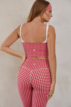 Astoria LUXE BALANCE Colorblock Sports Crop - Red Gingham