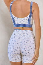 Astoria LUXE BALANCE Colorblock Sports Bra - Blueberry Gingham