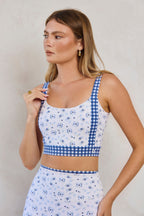 Astoria LUXE BALANCE Colorblock Sports Bra - Blueberry Gingham