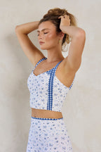 Astoria LUXE BALANCE Colorblock Sports Crop - Blueberry Gingham