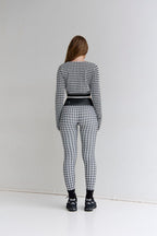 Astoria Seamless Knit Shrug - Black/Grey Houndstooth