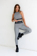Astoria Seamless Knit Legging - Black/Grey Houndstooth