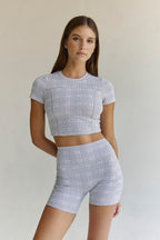 Astoria Airvíve Crop Tee - Grey Plaid