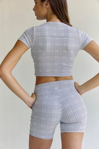 Astoria Airvíve Crop Tee - Grey Plaid