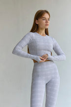 Astoria Airvíve Staple Sleeved Crop - Grey Plaid