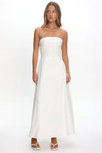 Celandra Bow Bodice Maxi Dress White